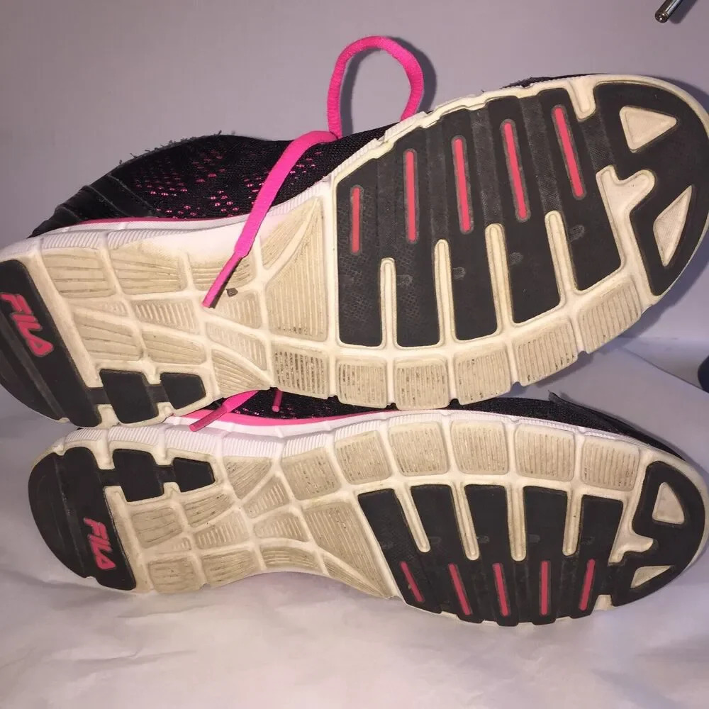 Fila Womens Black n Pink Running Shoes Sneakers Size 9.5 - Picture 2 of 7